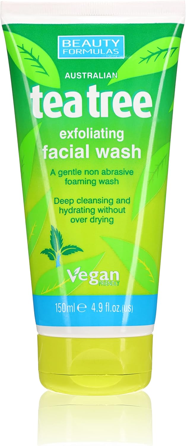 Beauty Formulas Tea Tree Exfoliating Facial Wash 150ml – Salicylic Acid For Oily & Blemish-prone Skin