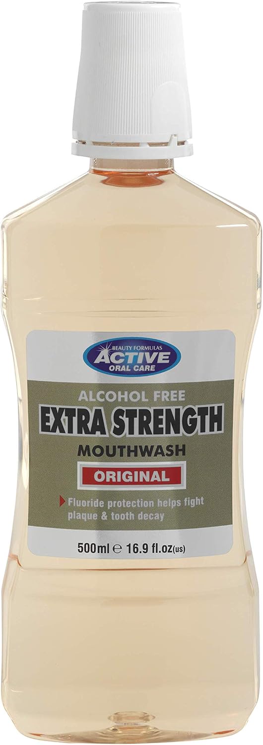 Beauty Formulas Extra Strength Original Mouthwash 500ml – Alcohol-free Plaque & Cavity Protection
