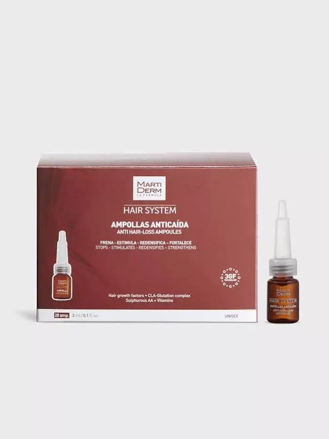 Martiderm Hair System 3gf Anti Hair Loss Ampoules For Hair Growth Support 28 Ampoules