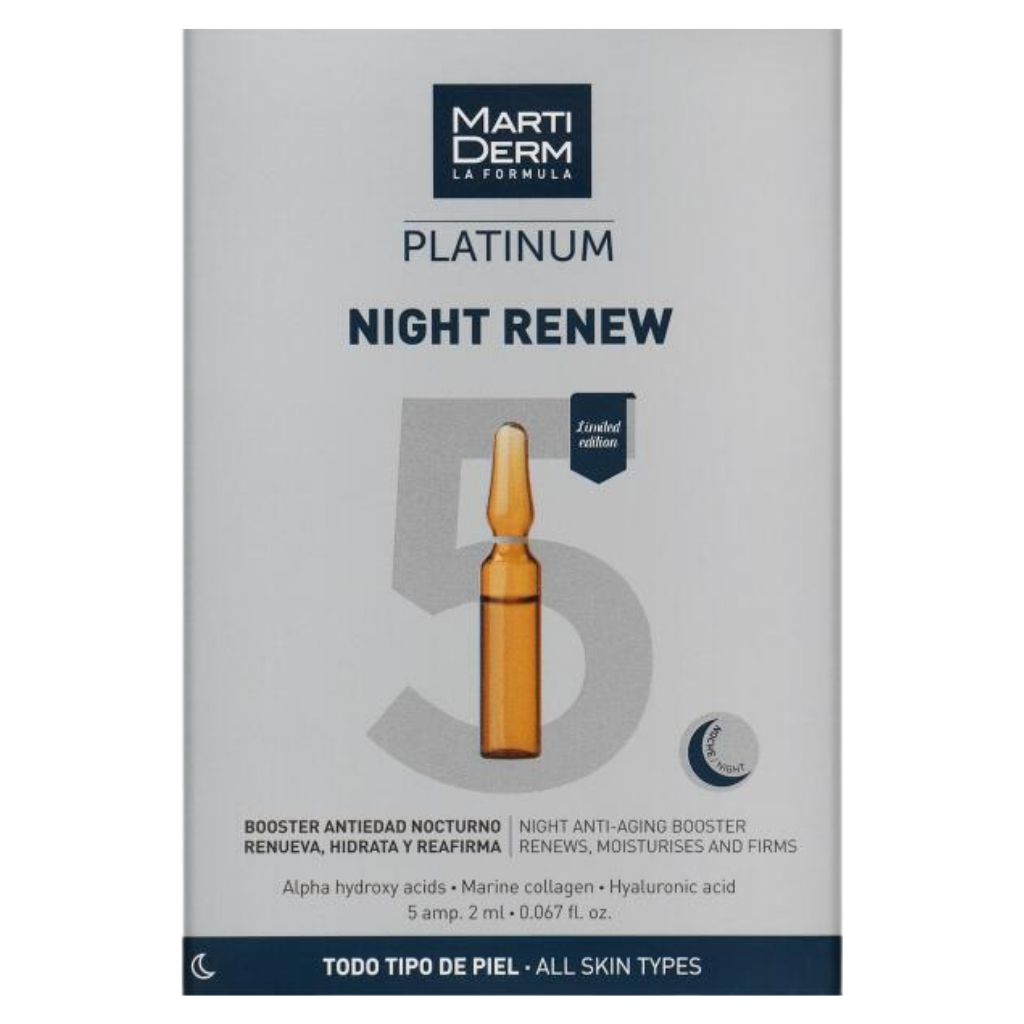 Martiderm Platinum Night Renew Ampoules For Skin Renewal & Anti-aging 30 Ampoules