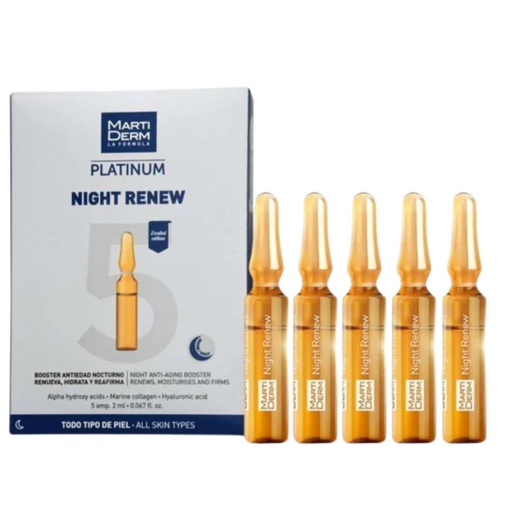Martiderm Platinum Night Renew Ampoules For Skin Renewal & Anti-aging 30 Ampoules