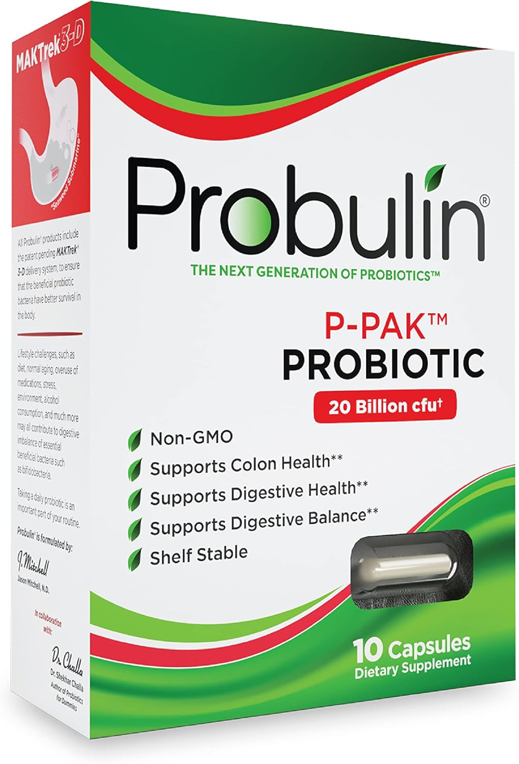 Probulin P-pack Probiotic Capsules 10's For Travel, Digestive Health & Gut Balance
