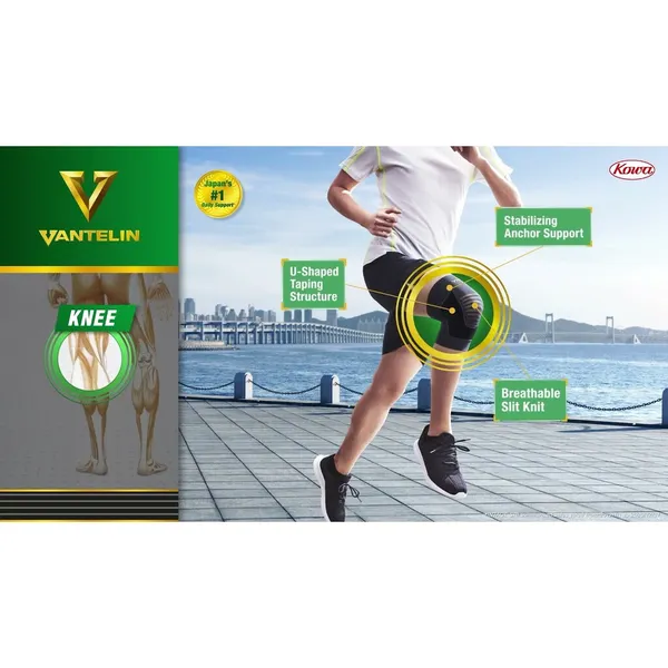 Vantelin Knee Support, Black, Size M