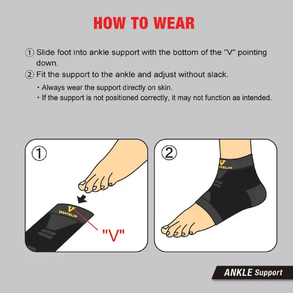 Vantelin Ankle Support, Black, Size M