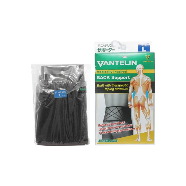 Vantelin Back Support, Black, Size L