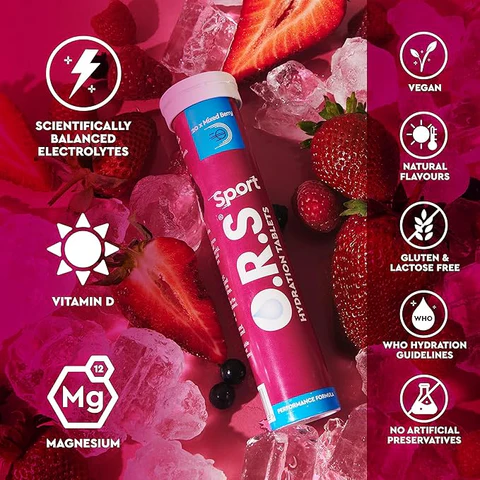 Ors Sport Effervescent Berries Electrolyte Tablets, Pack Of 20