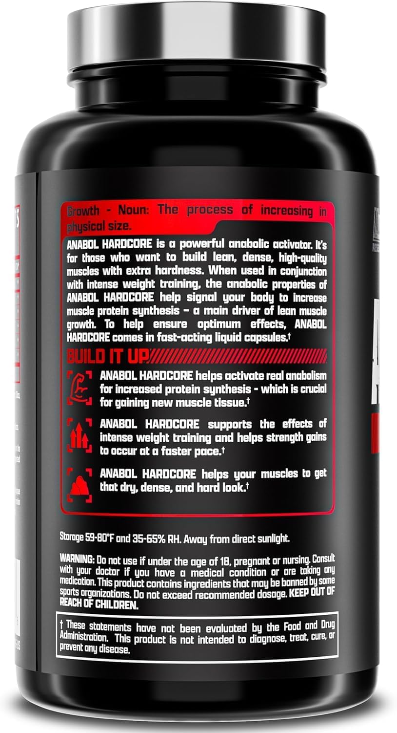 Nutrex Anabol Hardcore Capsules For Muscle Growth & Strength Support 60's