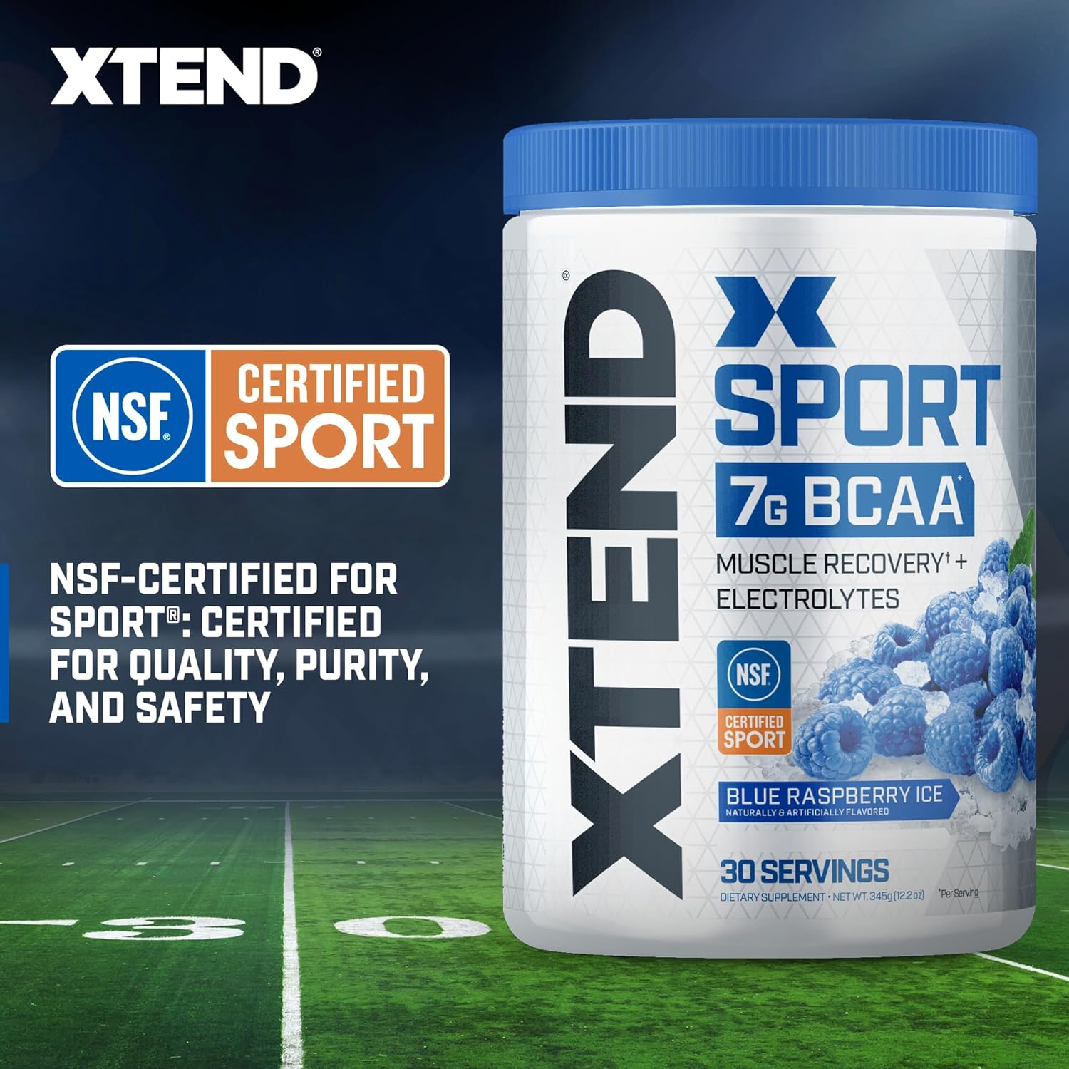Scivation Xtend Bcaa Blue Raspberry Ice For Muscle Recovery & Hydration 30 Servings