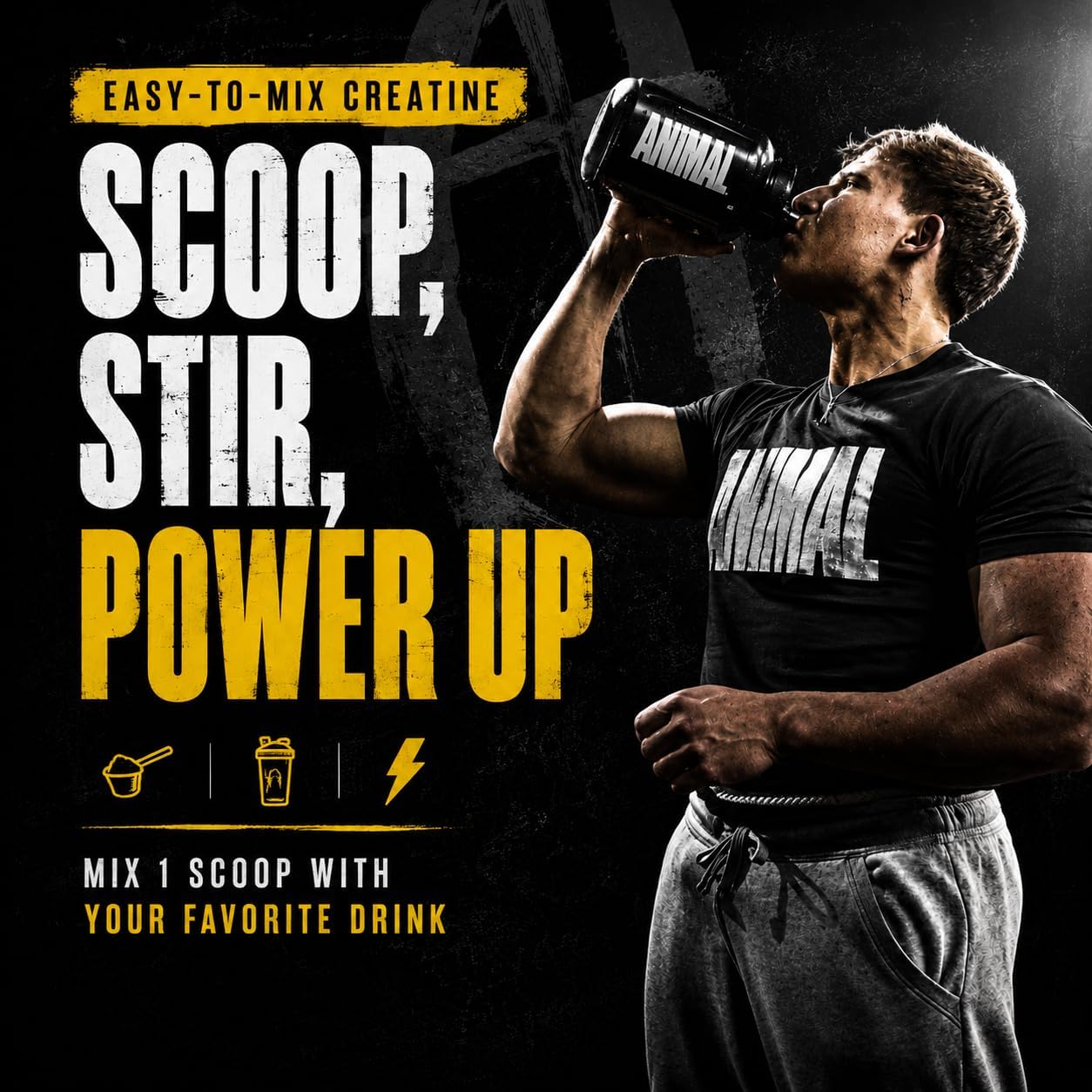 Universal Nutrition Animal Creatine Monohydrate Unflavoured Powder 300g With 5g Creatine For Strength & Muscle Performance