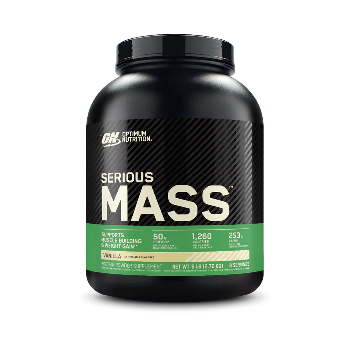 Optimum Nutrition Serious Mass Vanilla 6 Lb (2.72 Kg) For Weight Gain & Muscle Building Support