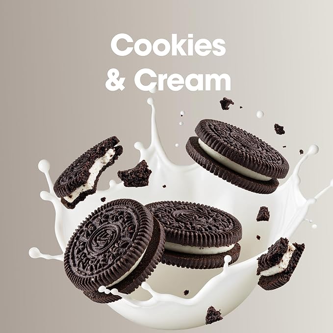 Optimum Nutrition Gold Standard 100% Whey Protein Cookies & Cream 4.65lb – 24g Protein for Muscle Support & Recovery