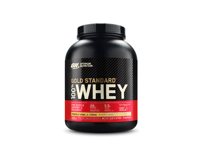 Optimum Nutrition Gold Standard 100% Whey French Vanilla Crème 5 Lb (2.27 Kg) For Muscle Recovery & Lean Muscle Support