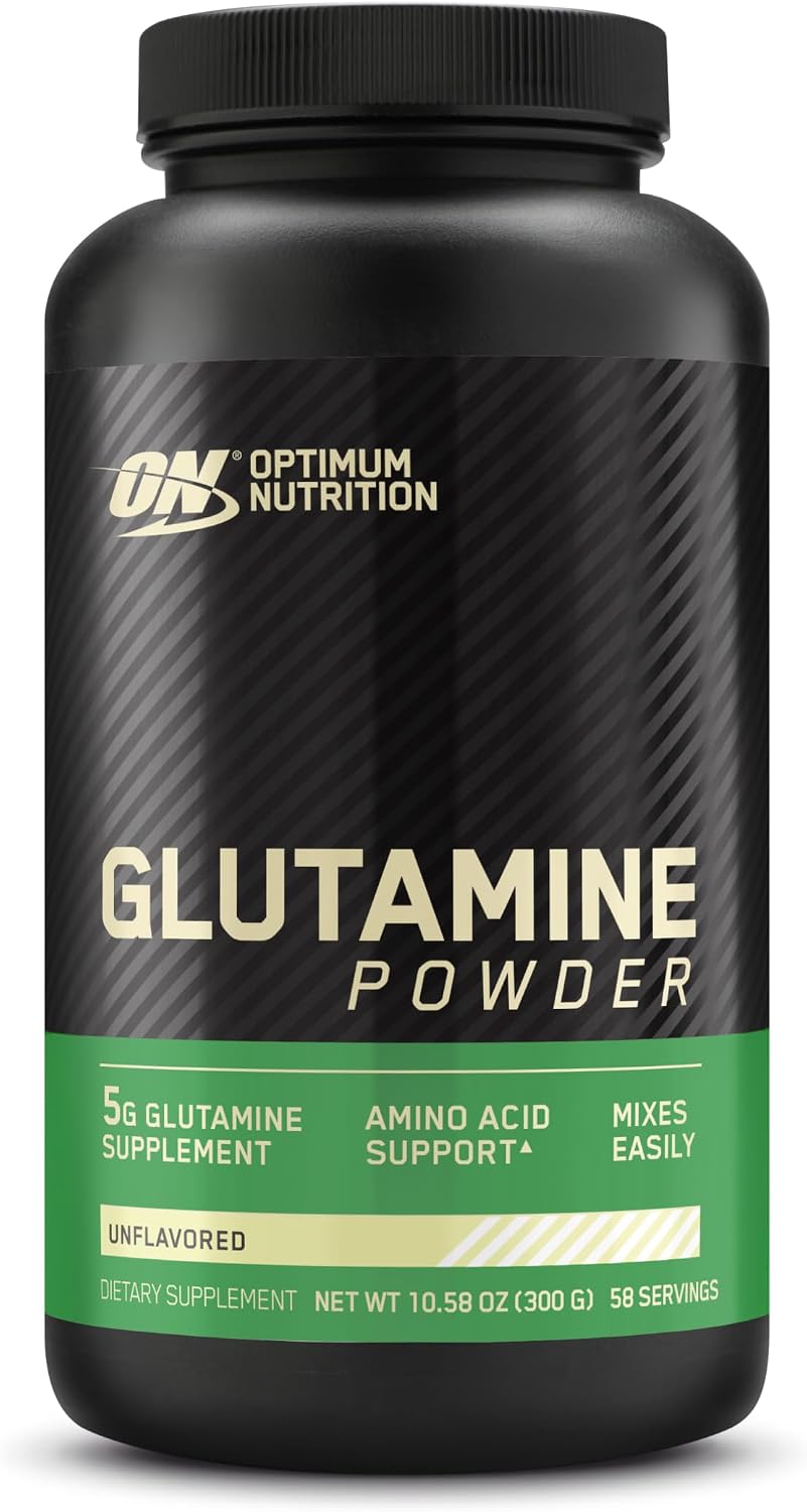 Optimum Nutrition L-Glutamine Powder 300g Unflavoured – 5g Pure L-Glutamine for Muscle Recovery Support