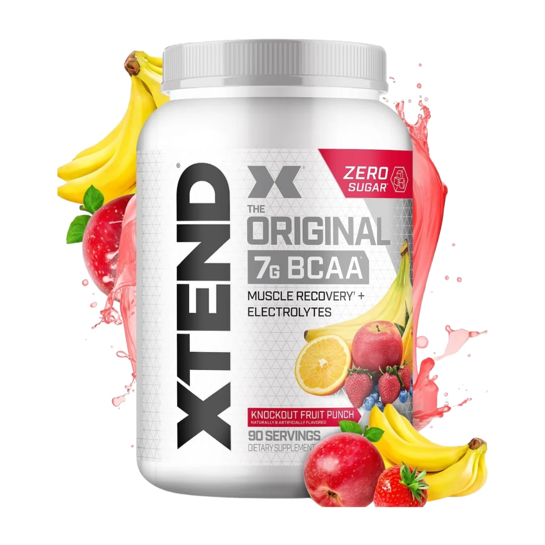 XTEND Original BCAA Knockout Fruit Punch 90 Servings – 7g BCAAs + Electrolytes for Hydration & Muscle Recovery