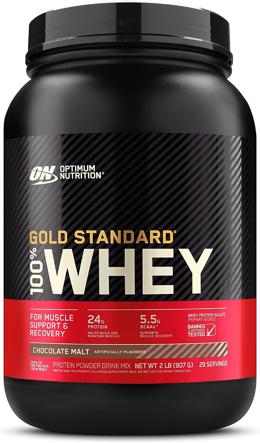 Optimum Nutrition Gold Standard 100% Whey Protein, Chocolate Malt, 2 Lb