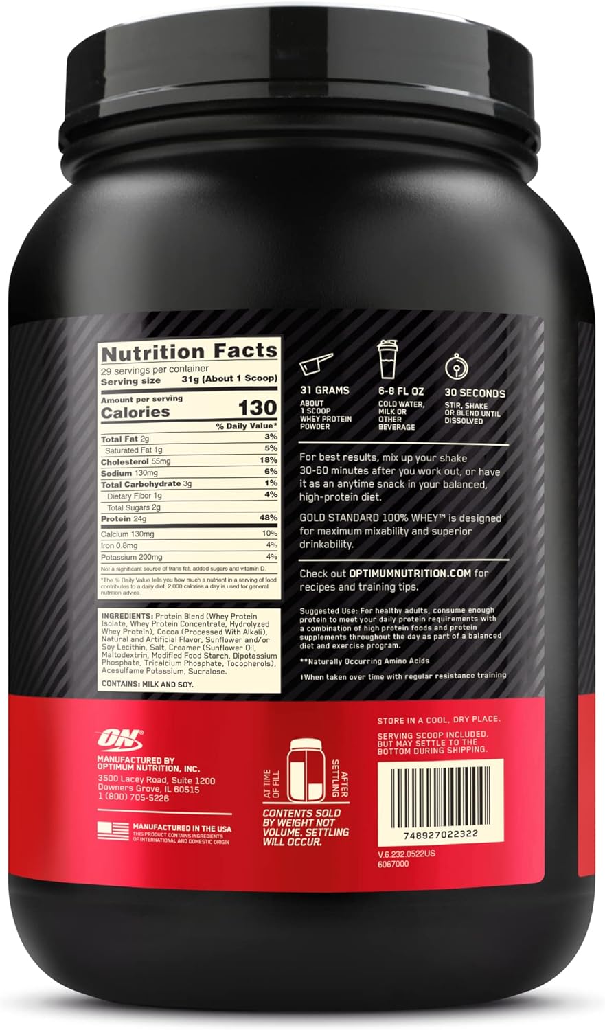 Optimum Nutrition Gold Standard 100% Whey Protein, Chocolate Malt, 2 Lb