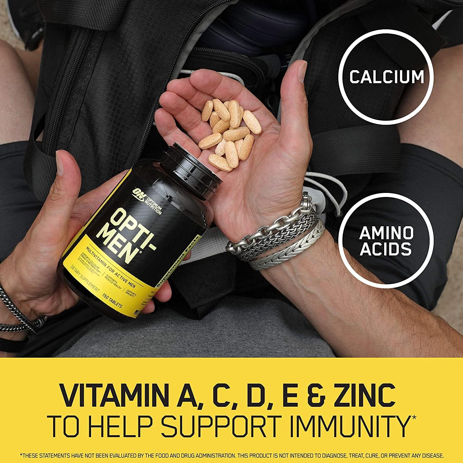 Optimum Nutrition Opti-Men Multivitamin Tablets 90's for Men's Health, Energy, Performance & Daily Nutrition