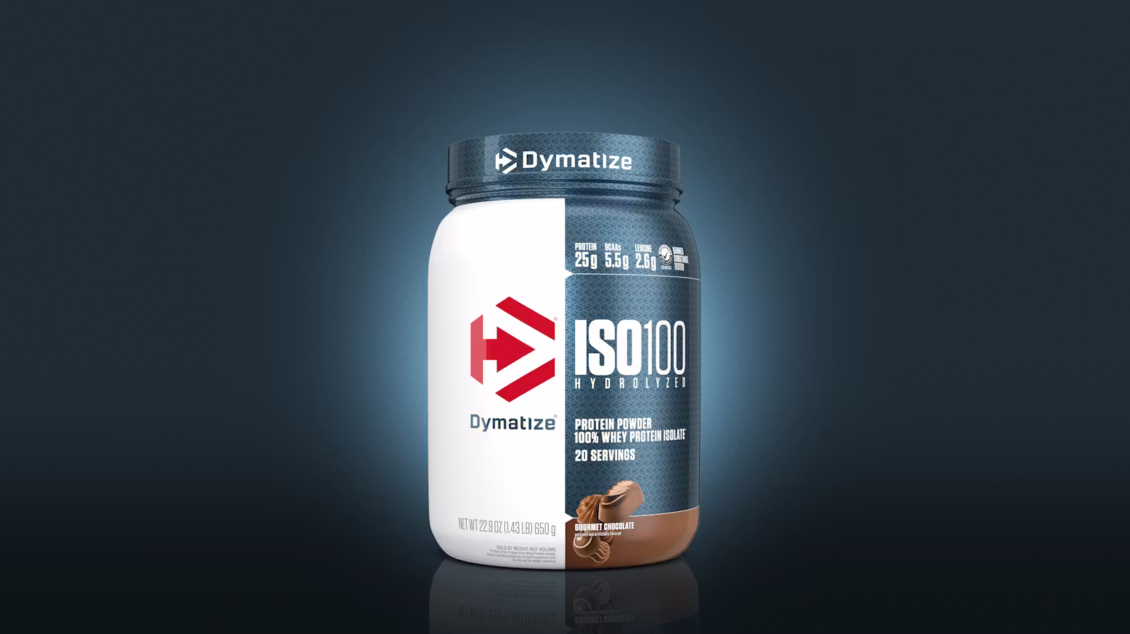 Dymatize Iso100 Hydrolyzed Whey Protein Gourmet Chocolate 20 Servings 1.3 Lb (590 G) For Fast Muscle Recovery
