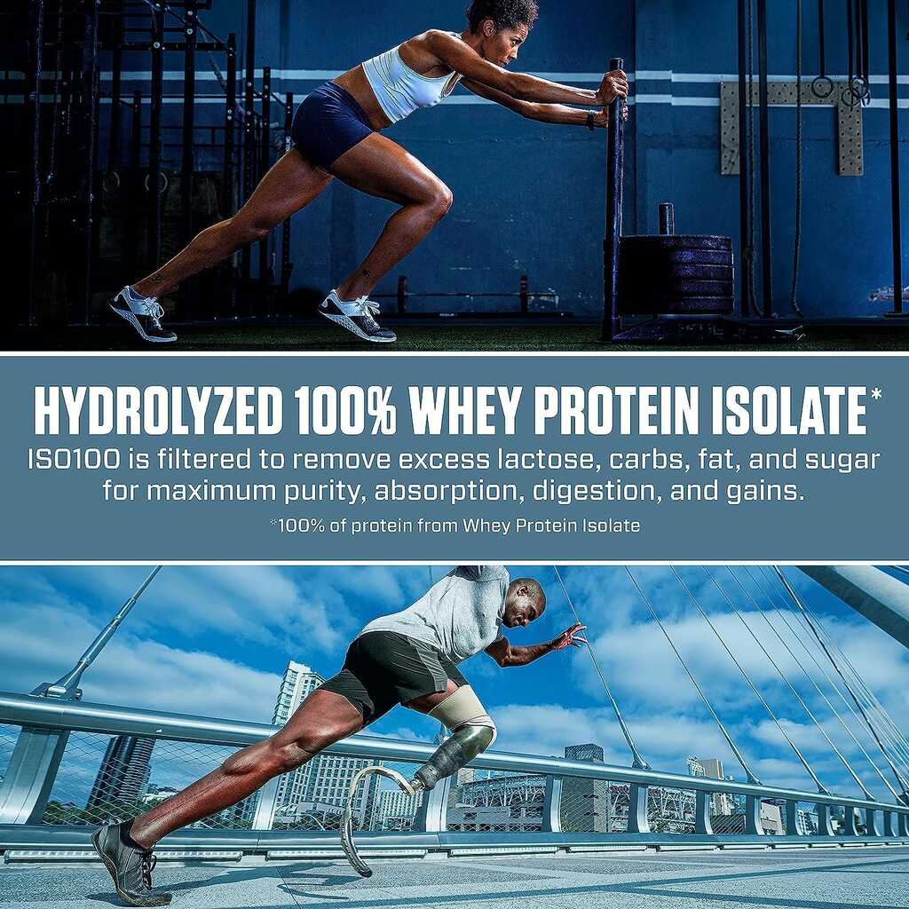 Dymatize Iso100 Hydrolyzed Whey Protein Gourmet Chocolate 20 Servings 1.3 Lb (590 G) For Fast Muscle Recovery