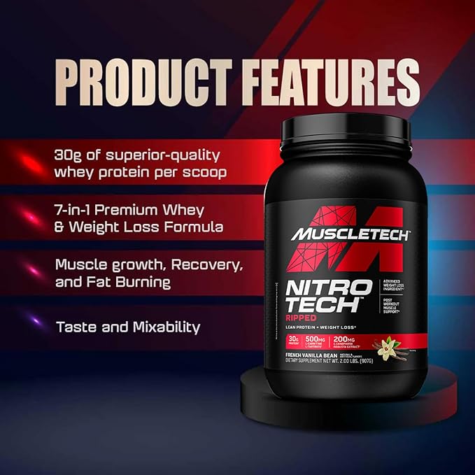 Nitro-tech Ripped Vanilla Cream, 2lb