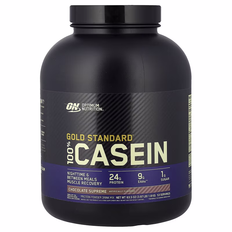 Optimum Nutrition Gold Standard 100% Casein Chocolate Supreme 4lb (1.81kg) for Overnight Muscle Recovery & Lean Muscle Support