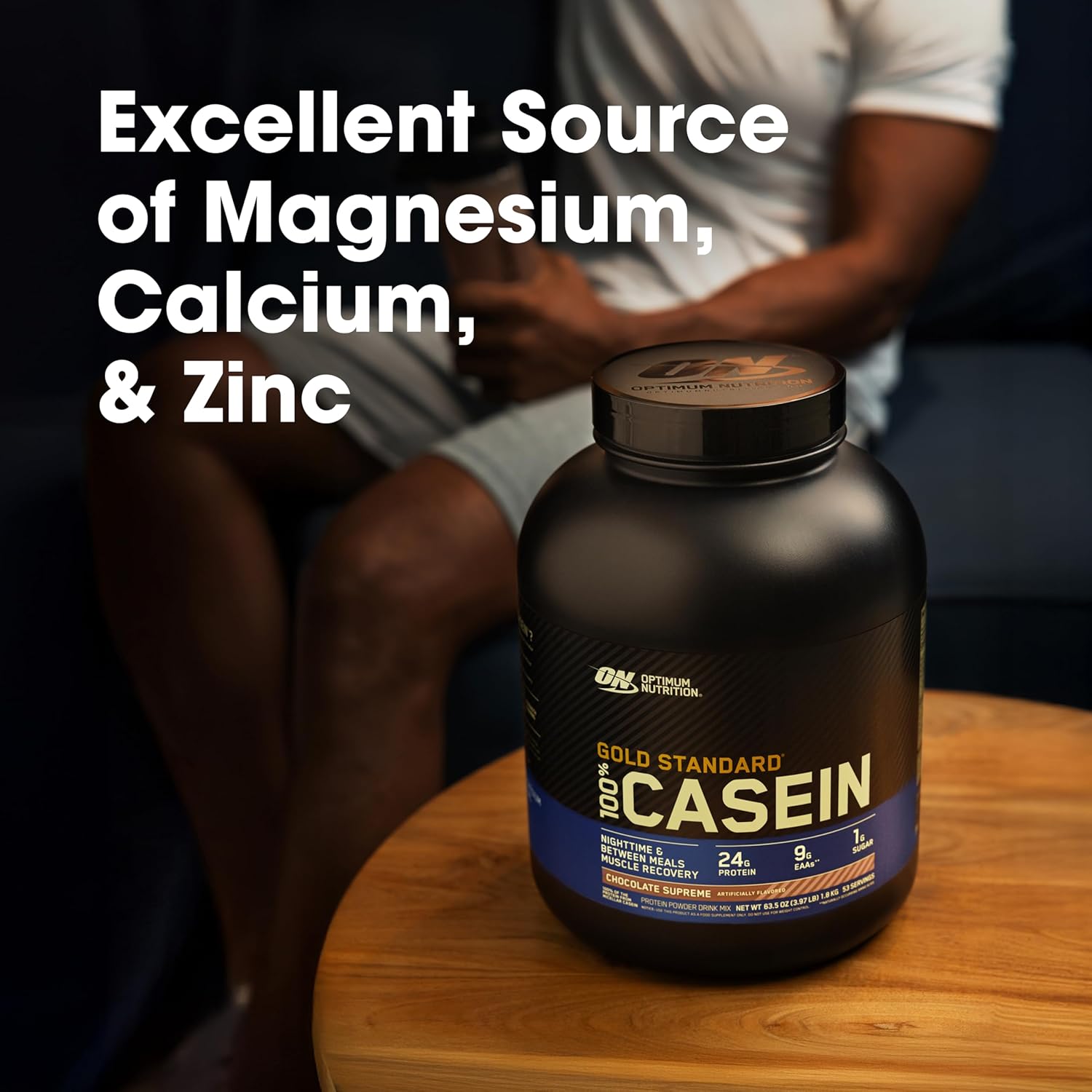 Optimum Nutrition Gold Standard 100% Casein Creamy Vanilla 3.86 Lb (1.75 Kg) For Overnight Muscle Recovery