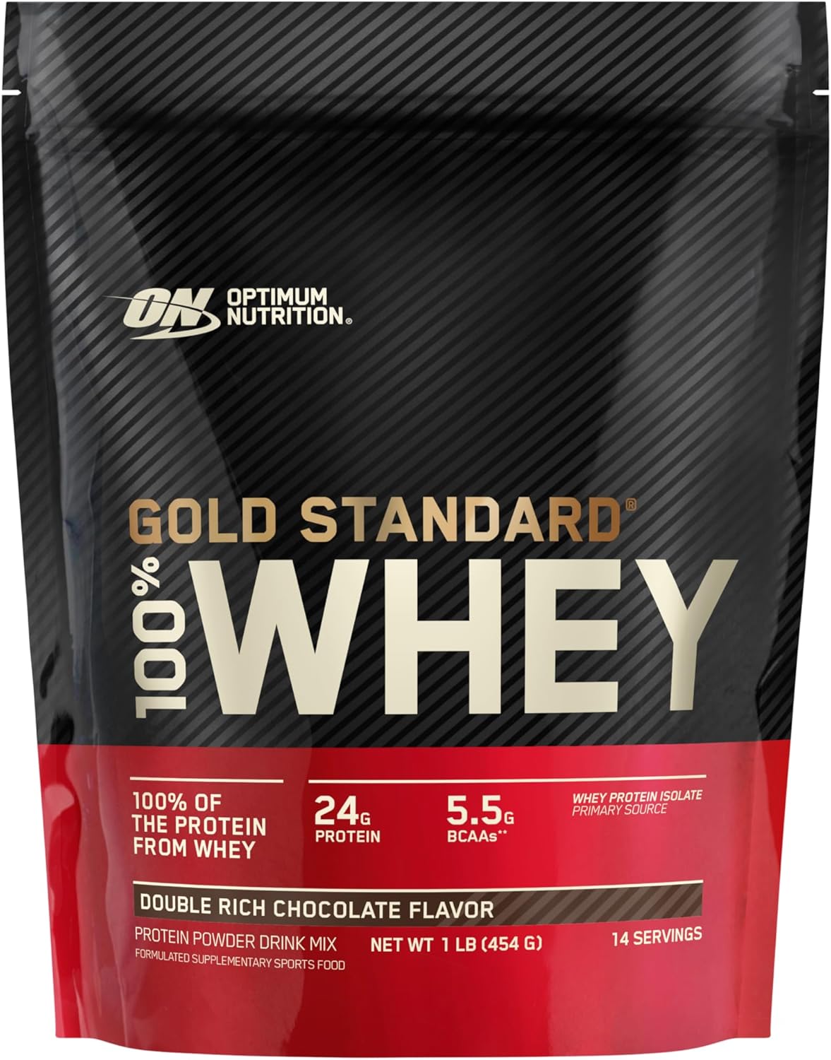 Optimum Nutrition Gold Standard 100% Whey Double Rich Chocolate 1 Lb (454 G) For Muscle Recovery & Lean Muscle Support