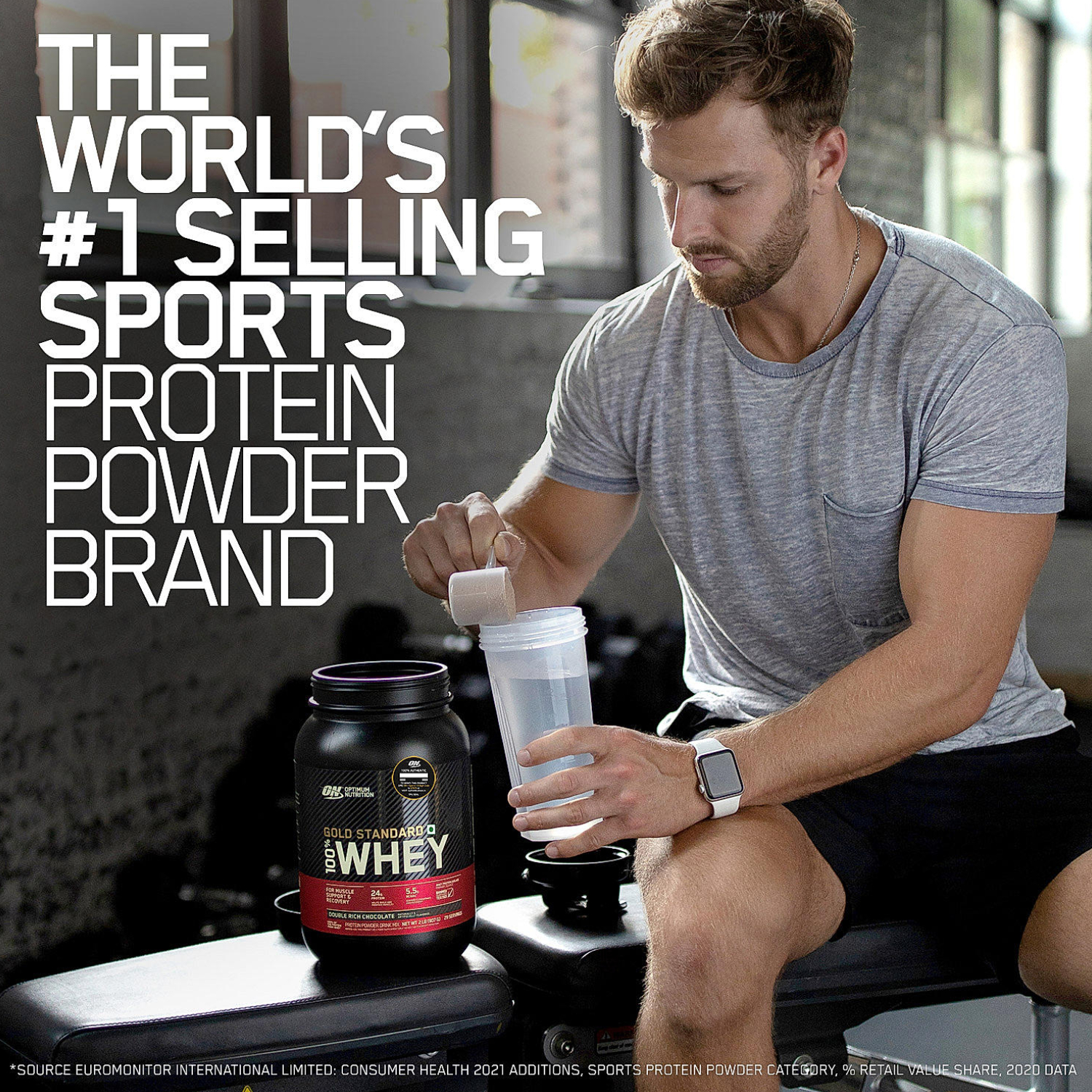 Optimum Nutrition Gold Standard 100% Whey Double Rich Chocolate 1 Lb (454 G) For Muscle Recovery & Lean Muscle Support