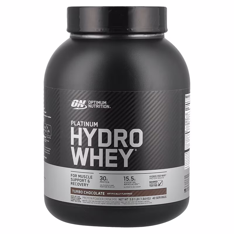 Optimum Nutrition Platinum HydroWhey Turbo Chocolate 3.61lb (1.64kg) for Rapid Muscle Recovery, Lean Muscle Growth & Strength