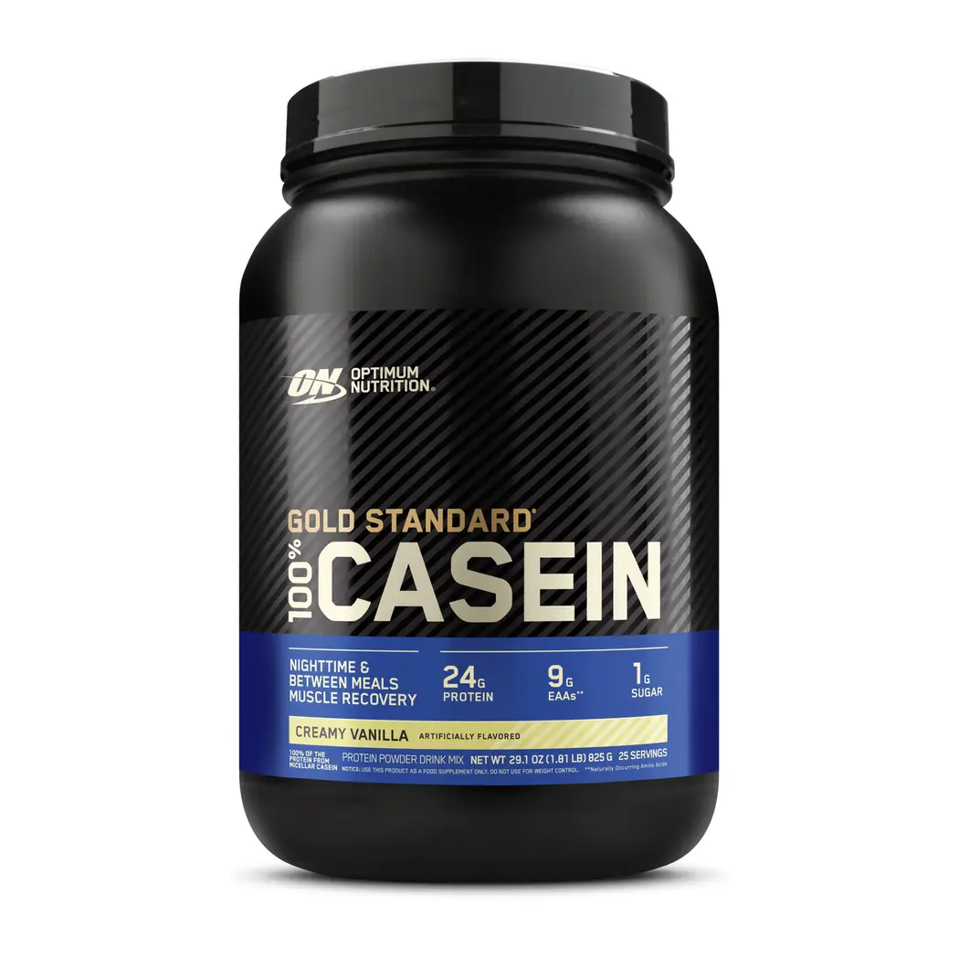 Optimum Nutrition Gold Standard 100% Casein Creamy Vanilla 1.81lb (820g) With 24g Slow-release Protein & 5g Naturally Occurring Bcaas