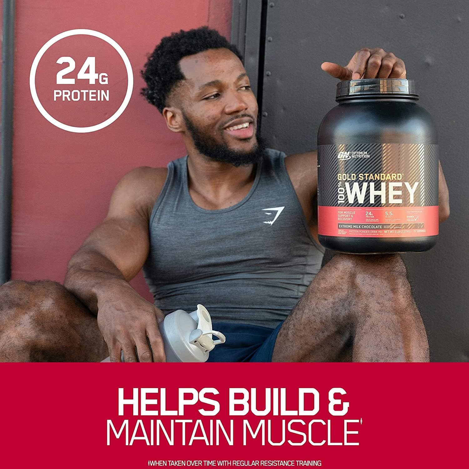 Optimum Nutrition Gold Standard 100% Whey Extreme Milk Chocolate 5lb (2.27kg), 73 Servings With 24g Protein, 5.5g Naturally Occurring Bcaas & 4g Glutamine