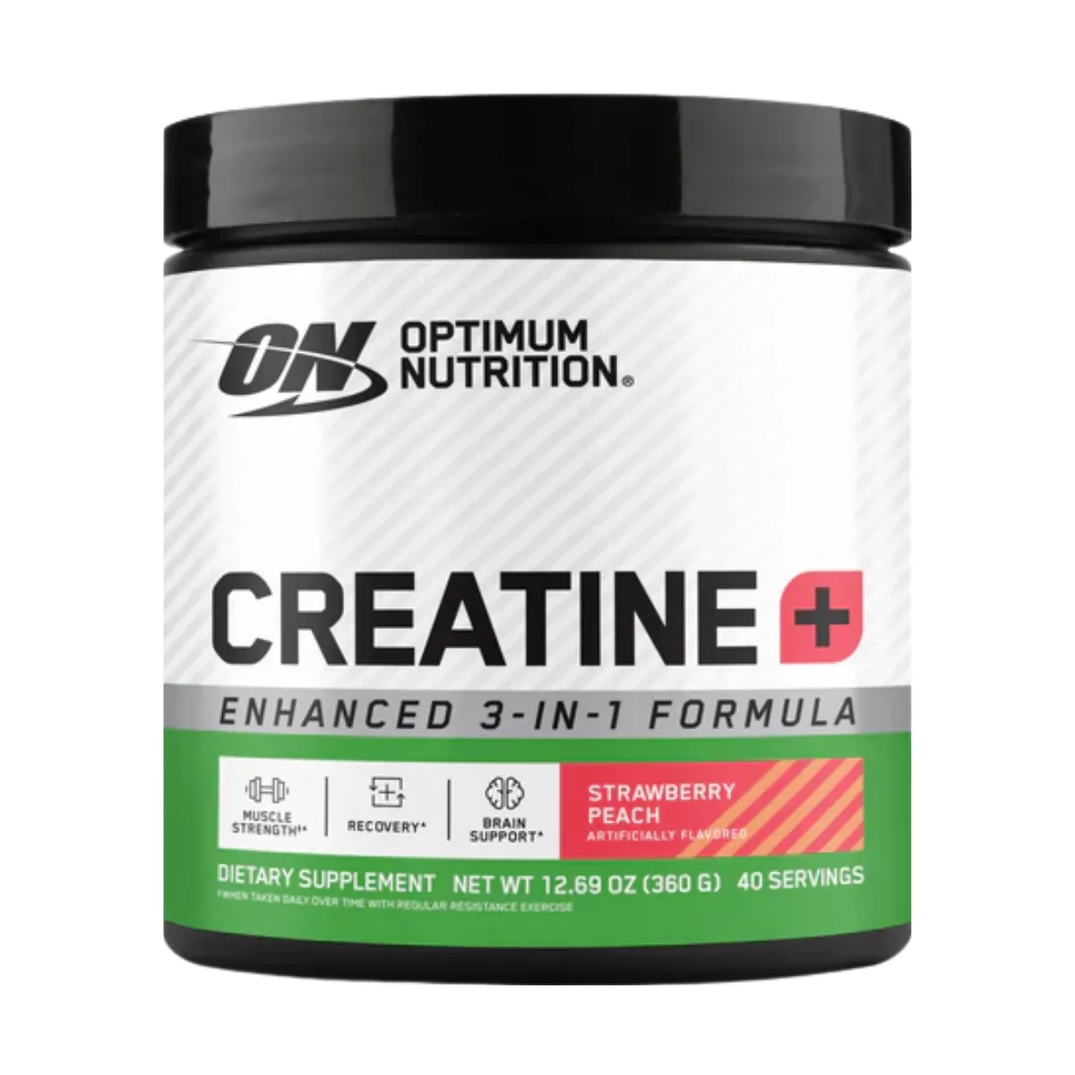 Optimum Nutrition Micronized Creatine Powder Strawberry Peach 0.79lb (360g) With Creatine Monohydrate For Strength, Power & Muscle Performance