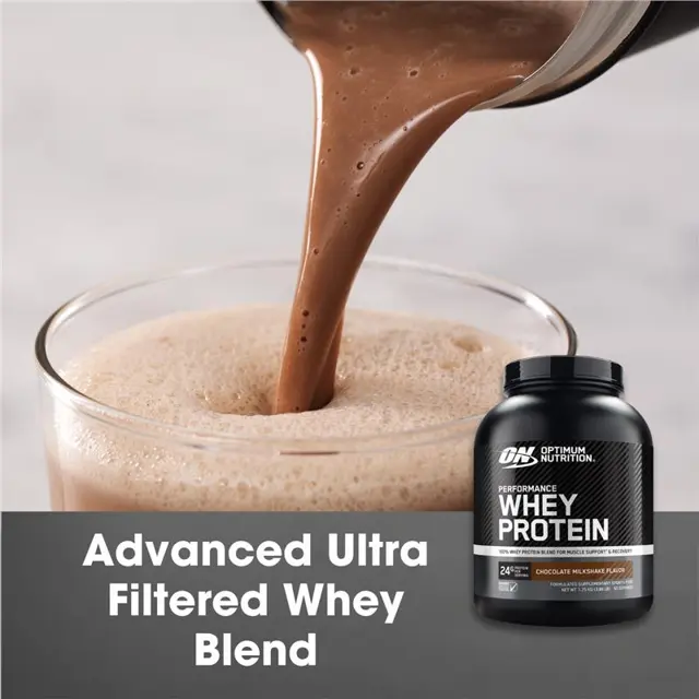 Optimum Nutrition Performance Whey Chocolate Milkshake 1.75kg – 24g Protein For Muscle Support & Recovery