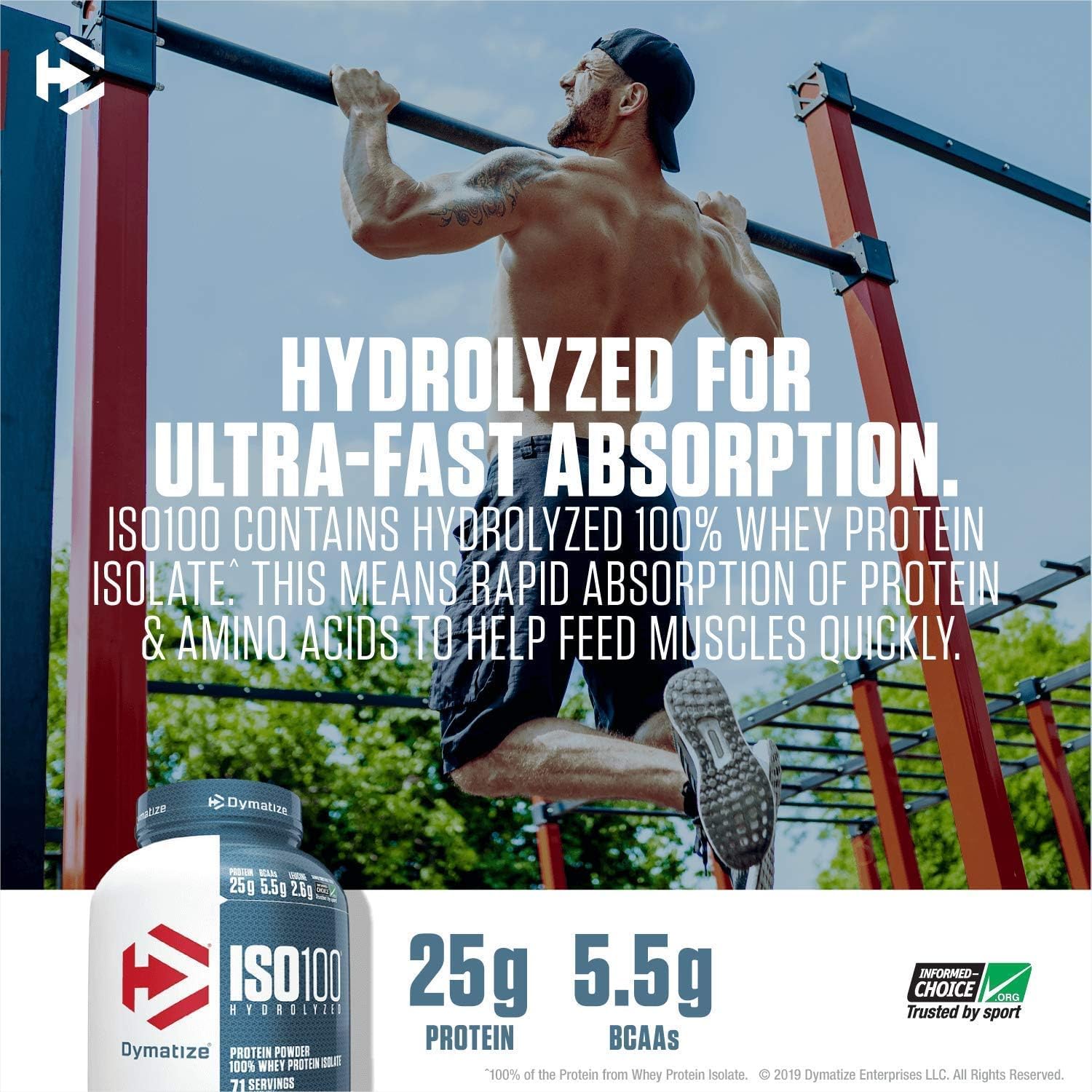 Dymatize Iso100 Hydrolyzed Whey Protein Isolate Chocolate Peanut Butter 71 Servings 5lb (2.27kg) – 25g Protein For Fast Muscle Recovery & Lean Muscle Support