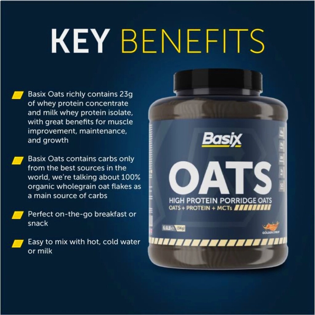 Basix Oats Golden Syrup 3 Lb (1.36 Kg) For Healthy Energy & Meal Support