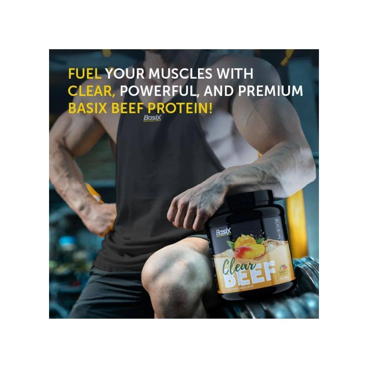 Basix Beef Protein Isolate Mango 2 Lb (907 G) For Muscle Recovery & Protein Support