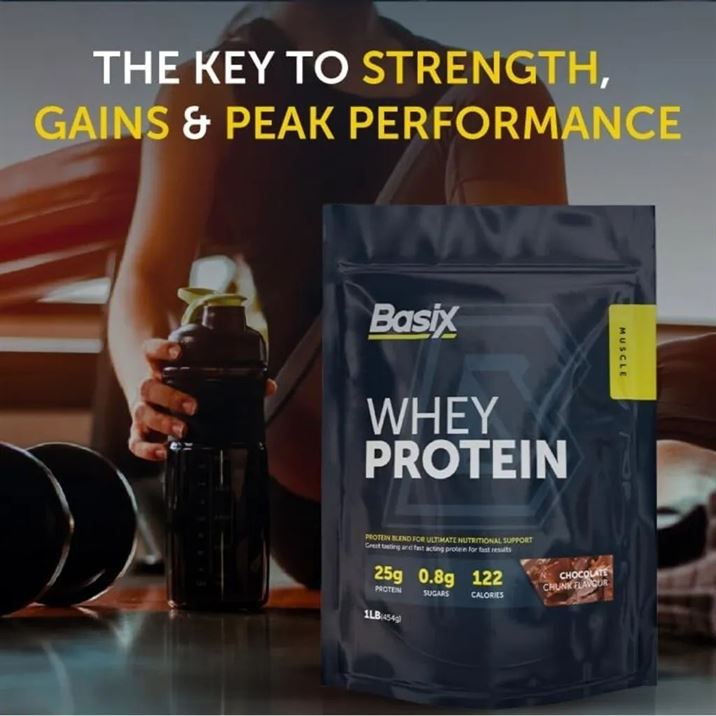 Basix Whey Protein Salted Caramel 1lb (454g) With High Protein For Muscle Recovery, Strength & Lean Muscle Support
