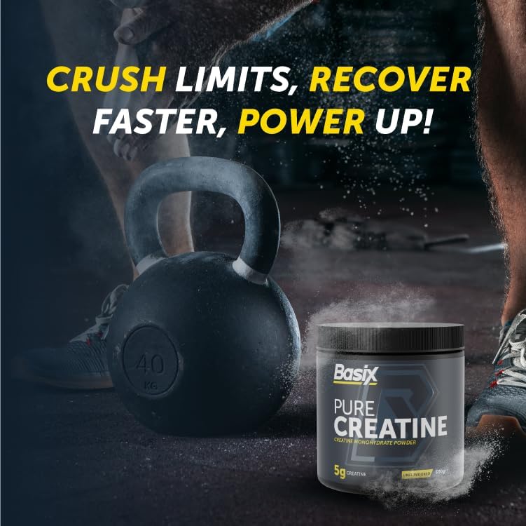 Basix Creatine Made With Creapure® 300g – Pure Creatine Monohydrate For Strength, Power & Performance