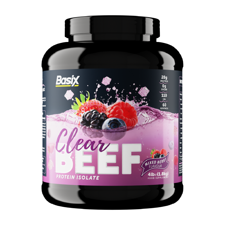 Basix Clear Beef Protein Isolate Mixed Berry 4lb – Hydrolyzed Beef Protein For Muscle Recovery & Protein Support