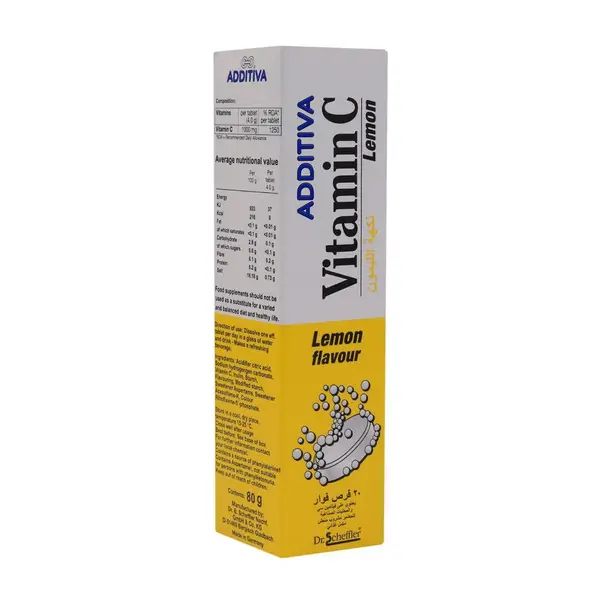 Additiva Vitamin C Effervescent, 1g Lemon, Pack Of 10