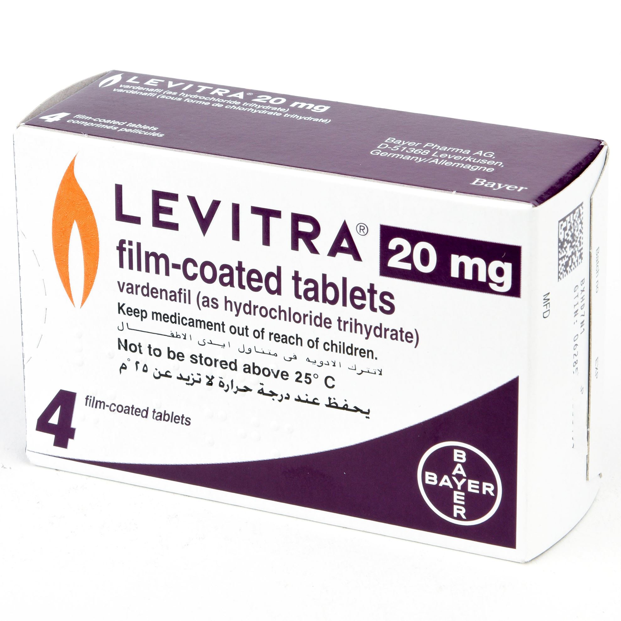 Levitra (vardenafil) 20mg Tablets, Pack Of 4