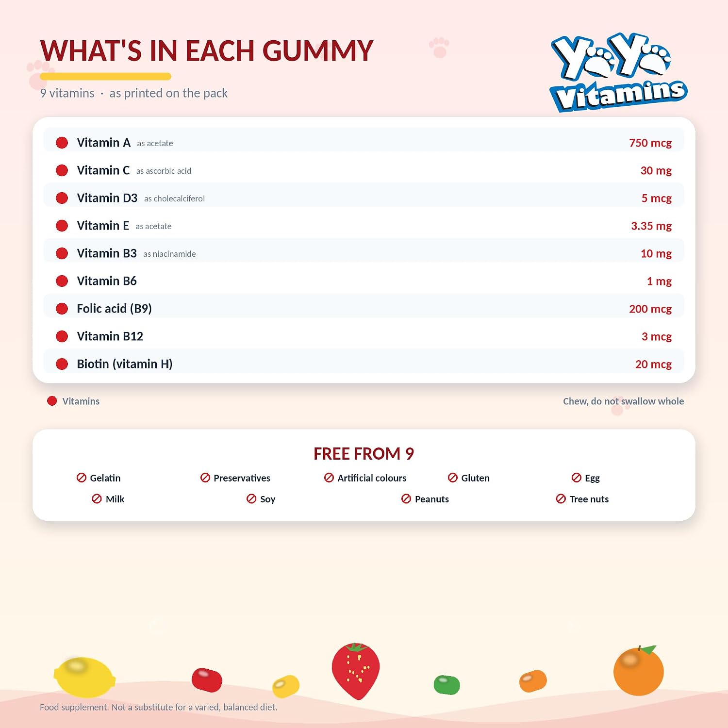 Yaya Bear Multivitamins 60 Gummies – Daily Vitamin Support For Kids