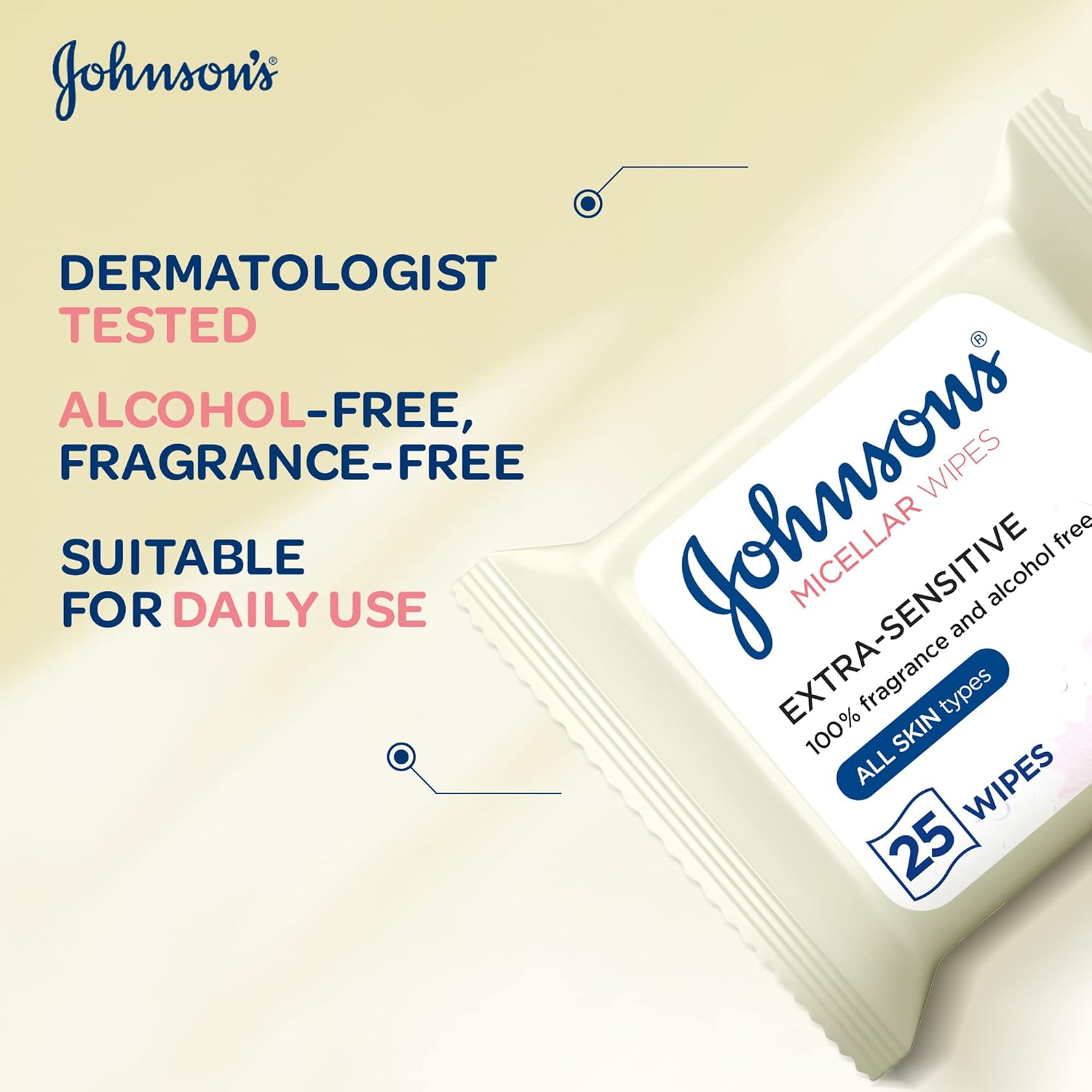 Johnson’s Facial Cleansing Wipes Fragrance-free 25’s (pack Of 12)