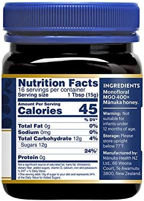 Manuka Health Manuka Honey Mgo 400+ Umf 13, 250g Jar