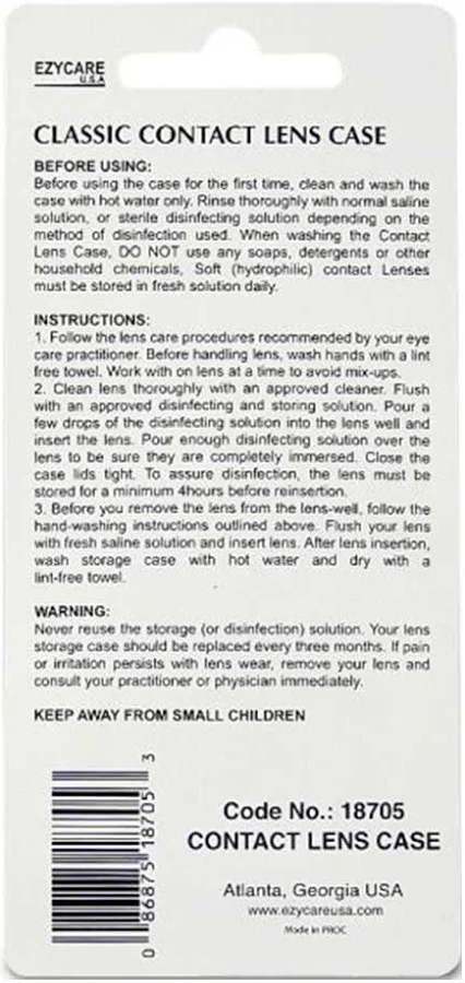 Ezycare Classic Contact Lens Case Model 18705