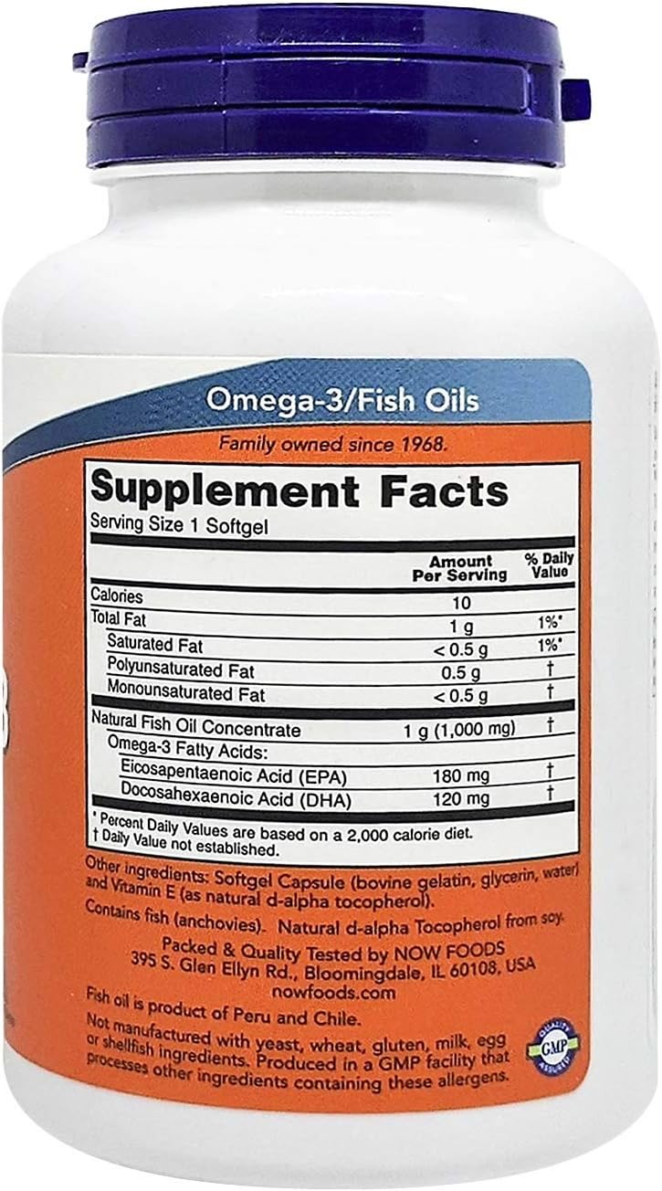 Now Omega-3 1000mg Softgels For Heart, Brain & Joint Health 100's