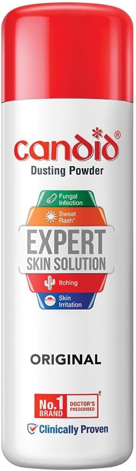 Candid Dusting Powder 100g With Clotrimazole 1% For Fungal Skin Infections & Itching Relief