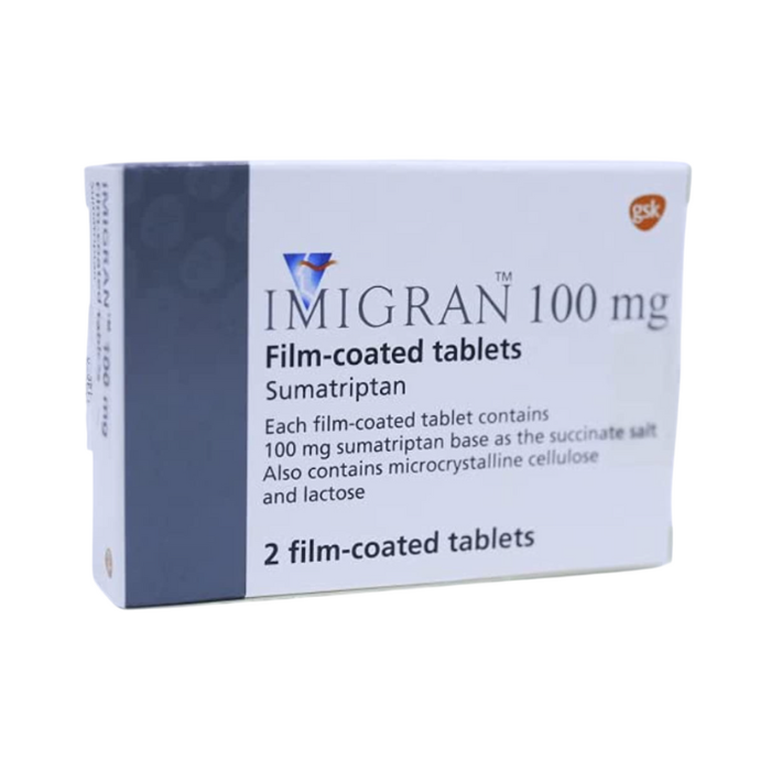 Imigran (sumatriptan) 100mg Tablets, 2's