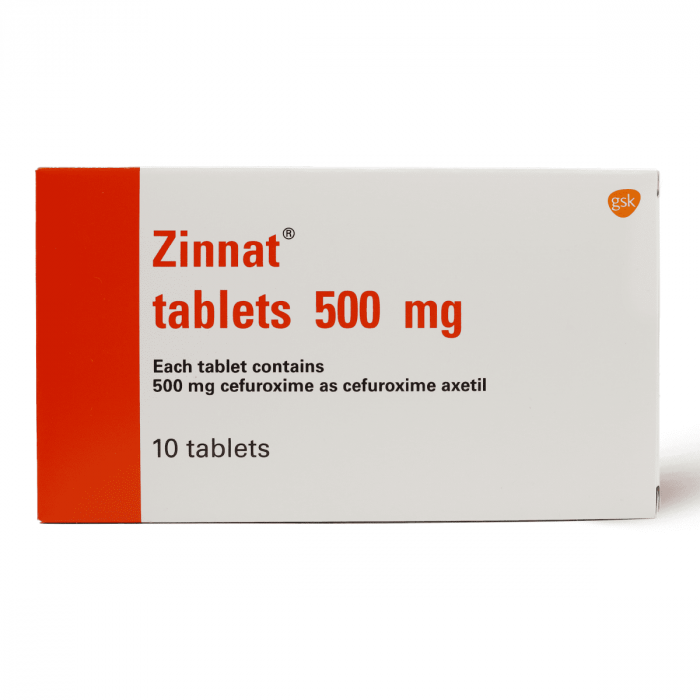 Zinnat (cefuroxime) 500mg Tablets, 10's