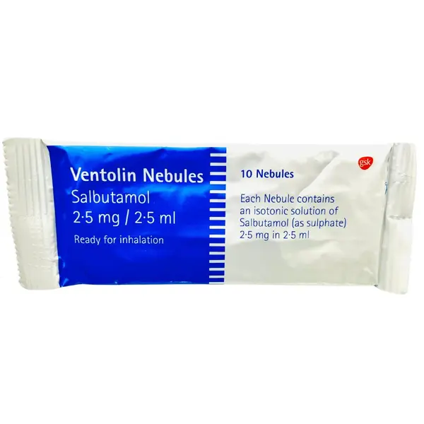 Ventolin (salbutamol) Nebules, 2.5ml, 10x4 Pack